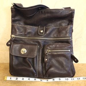 Roots brown leather crossbody bag